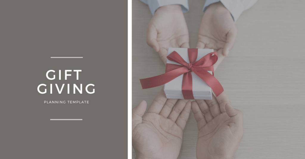 Gift Giving Planning Template